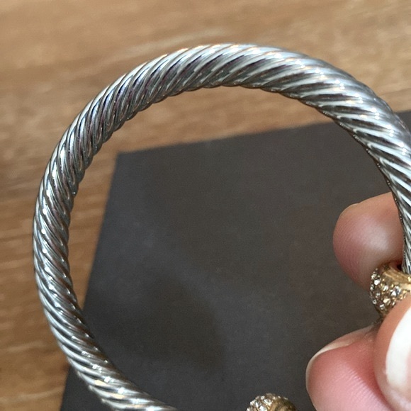 Bebe Two Toned Silver and Gold Crystal Bracelet - Picture 5 of 10